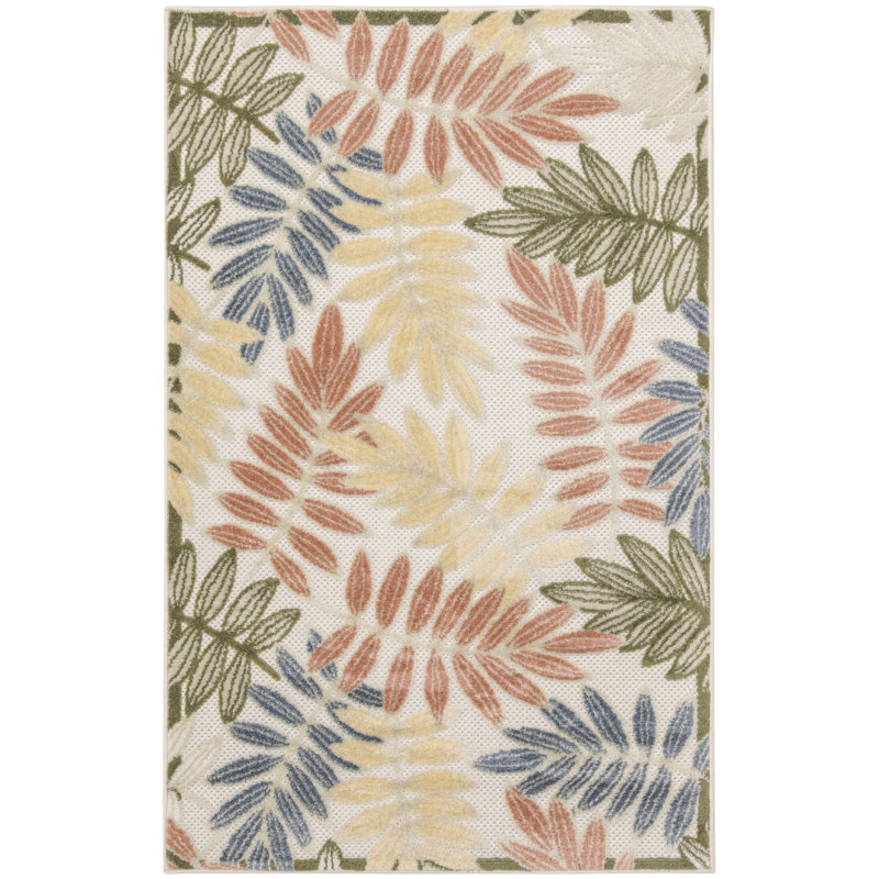 Tapis moderne rose ivoire 2 pi 8 po x 4 pi Lakesha, Rectangle 2 pi 8 po x 4 pi