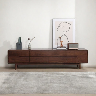 Pure black walnut home TV cabinet