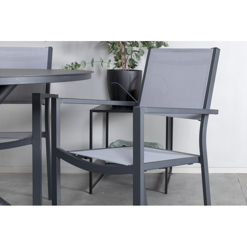 Blotz Dining Set, Black/Grey, Black, Black