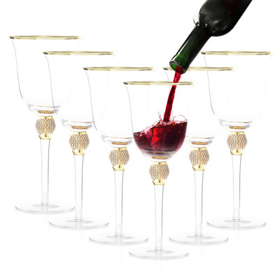 Ensemble de 6 verres à vin 18 oz Rosè Ensemble de verres à pied en verre