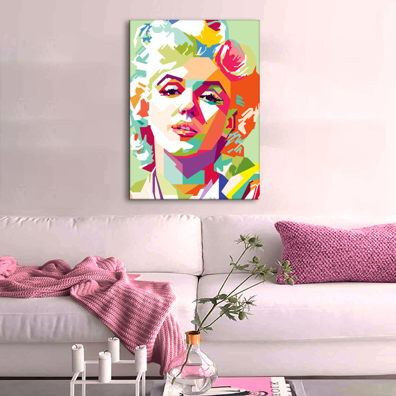 Marilyn Monroe - peinture sur toile tendue, H 48 po x l 32 po x P 1,5 po