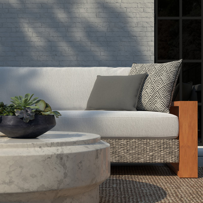 Lillian August Outdoor Living Lagoon Lumbar Pillow Cover, 20"H x 20"W, Cement