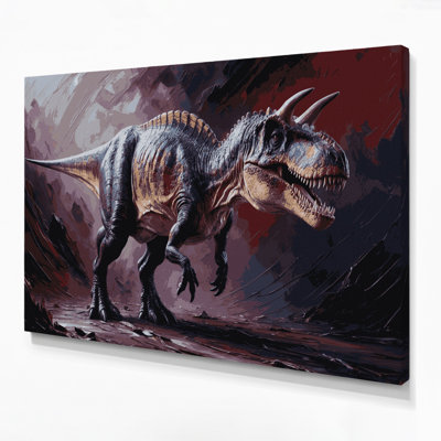 «Dinosaur Carnotaurus», art mural sur toile noire