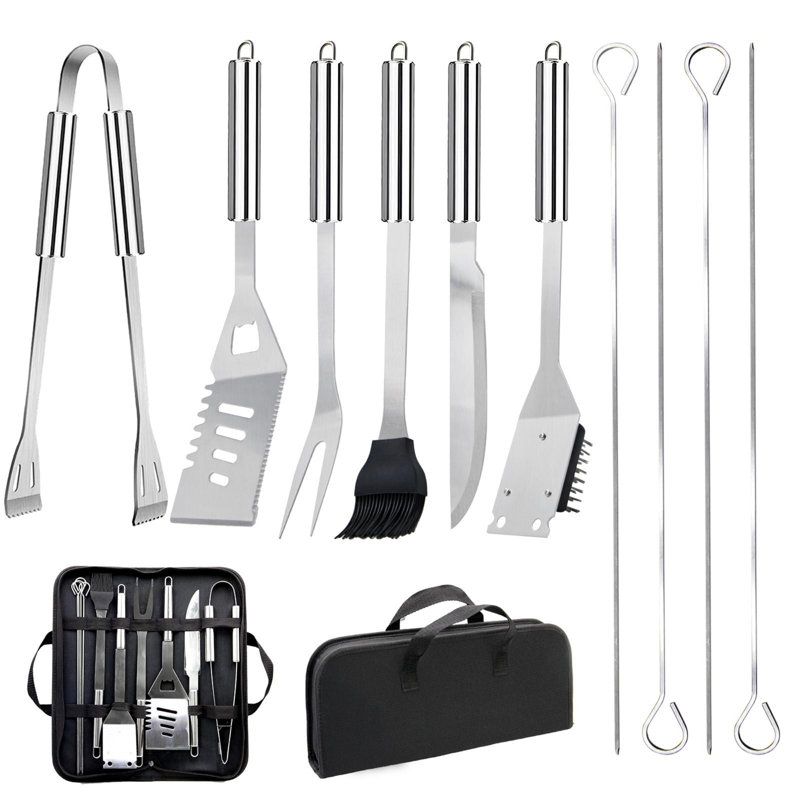 Ensemble d'accessoires de barbecue en acier inoxydable 11 pièces