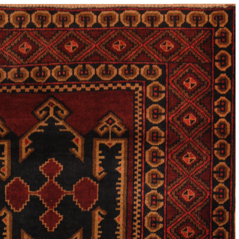 Tapis brun en laine noué à la main One-of-a-Kind Ellerslie Balouchi