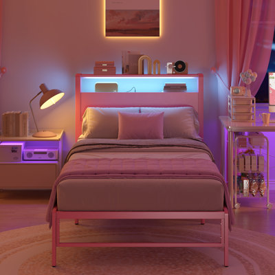 Anariya Storage Bed Equipped With Charging Station And Bedside LED Light Strip by Isabelle & Max