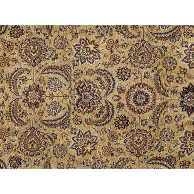 Hand Knotted Wool Area Rug in Gold And Navy