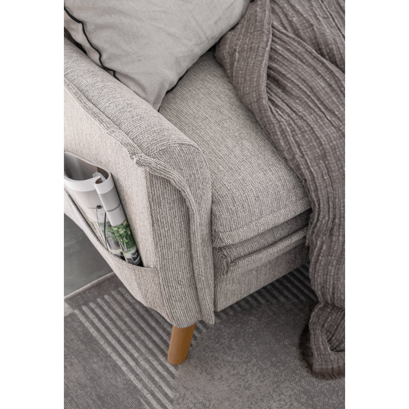 Charming Charlie Limited 4 Seater Sofa Bed, Right facing, Sand Grey