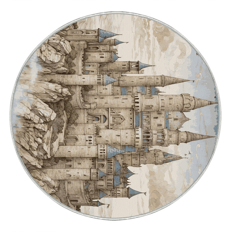 Tapis azur tourelles, Rond 6 pi