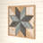 Wood Handmade Southwestern Star Geometric Blue Wall Decor with Cream and Brown Accents