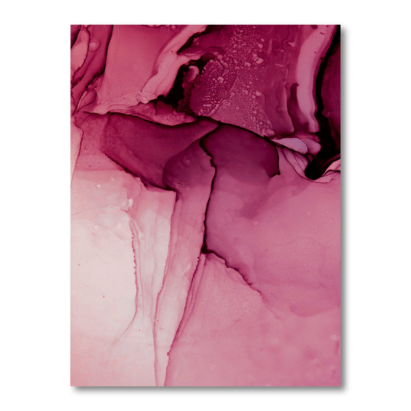 Marbre luxueux rose, art mural III - décoration murale moderne en toile, H 44 po x l 34 po x P 1,5 po, Toile tendue