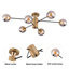 Plafonnier semi-encastré 6 lumières Mid-Century Spoutnik doré moderne avec globe en verre