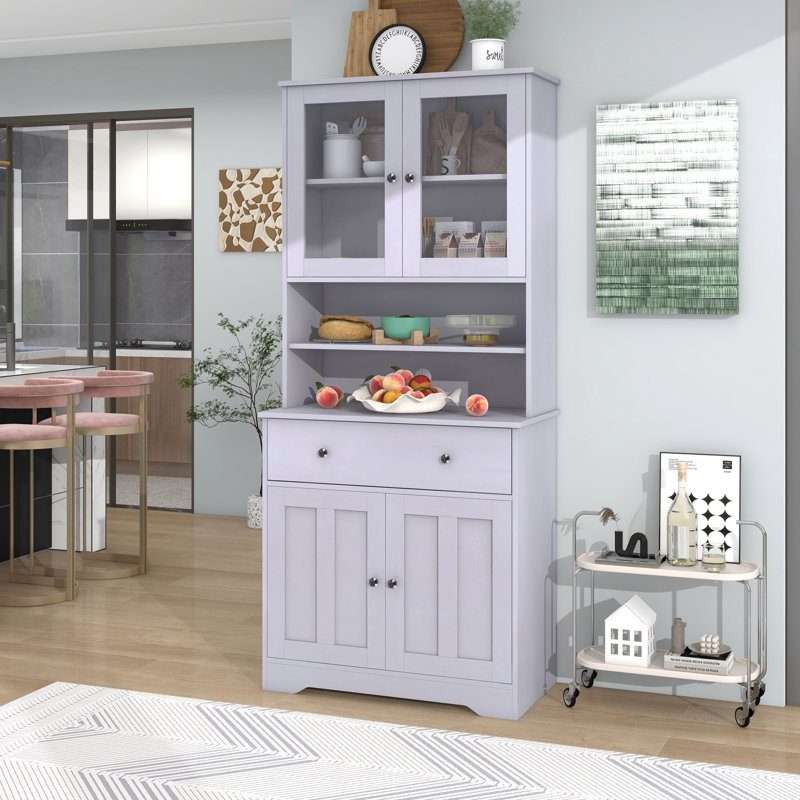 Armoire de rangement 70,7 po 70 po, Blanc antique