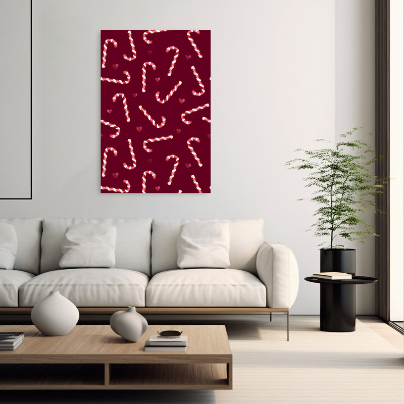 «Christmas Candy Hearts Classic Winter», reproduction d'art murale, H 60 po x l 40 po