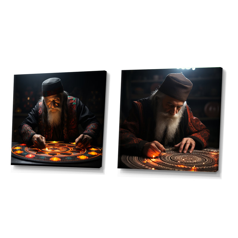 Judaism Kippah Traditions - Judaism Square, H 16 po x l 33 po, Toile tendue
