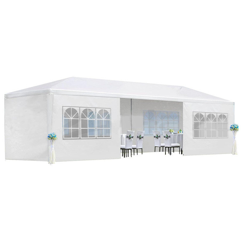 Pavillon de jardin 10 pi x 30 pi avec 8 parois latérales amovibles