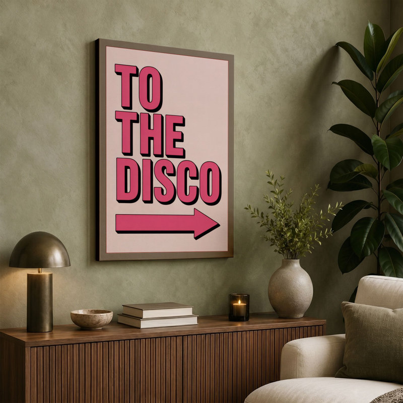 To the Disco Retro - Wrapped Canvas, 24x16 - 61.0 x 40.6 cm, Terracotta Border