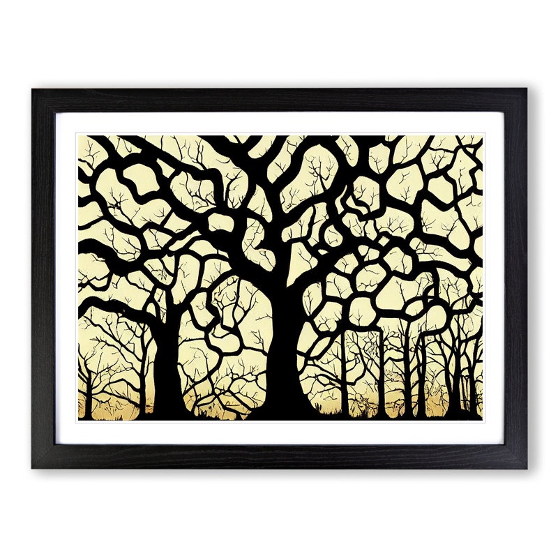 Sacred Oak Trees - Single Picture Frame Print, Black Framed, 46cm H x 64cm W x 2cm D