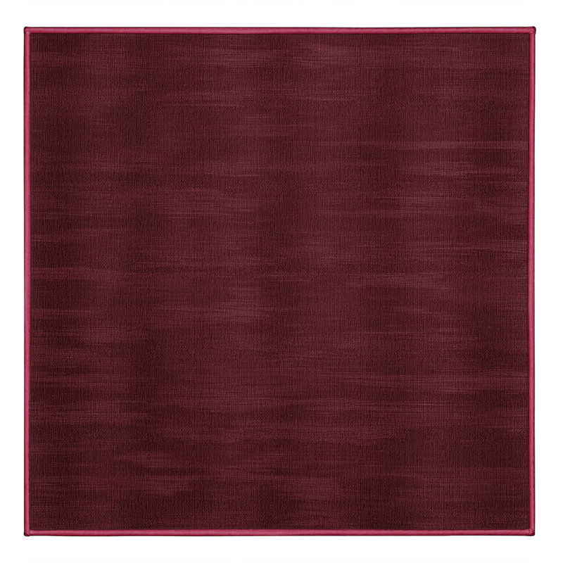 Machine Washable Solid Red Area Rug, Square 8'