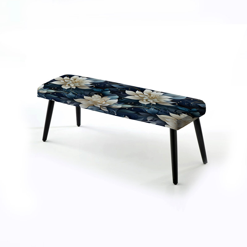 Midnight Mirage Moody Patterns - Banc rembourré floral noir