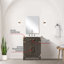 Meuble-lavabo en chêne brun avec comptoir en acrylique, 24 po X P 18 po, miroir, robinet simple 24 x 18, inclus