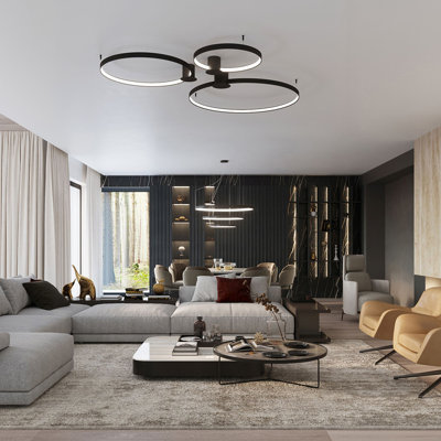 1 - Light Black LED Geometric Pendant