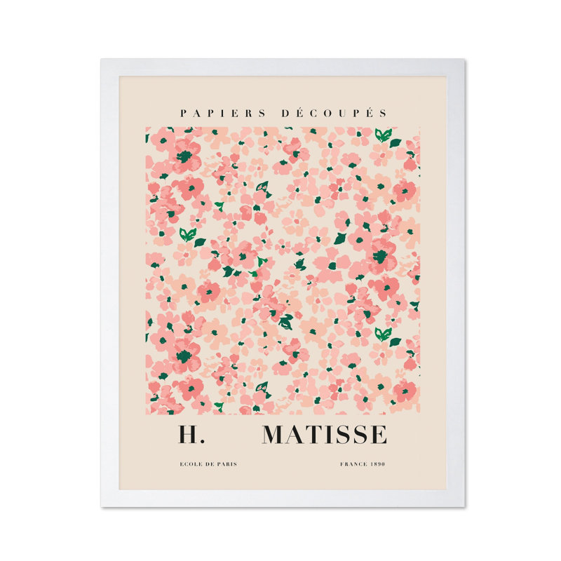 Affiche Henri Matisse, Affiche, Encadrement blanc, H 08 po x l 10 po