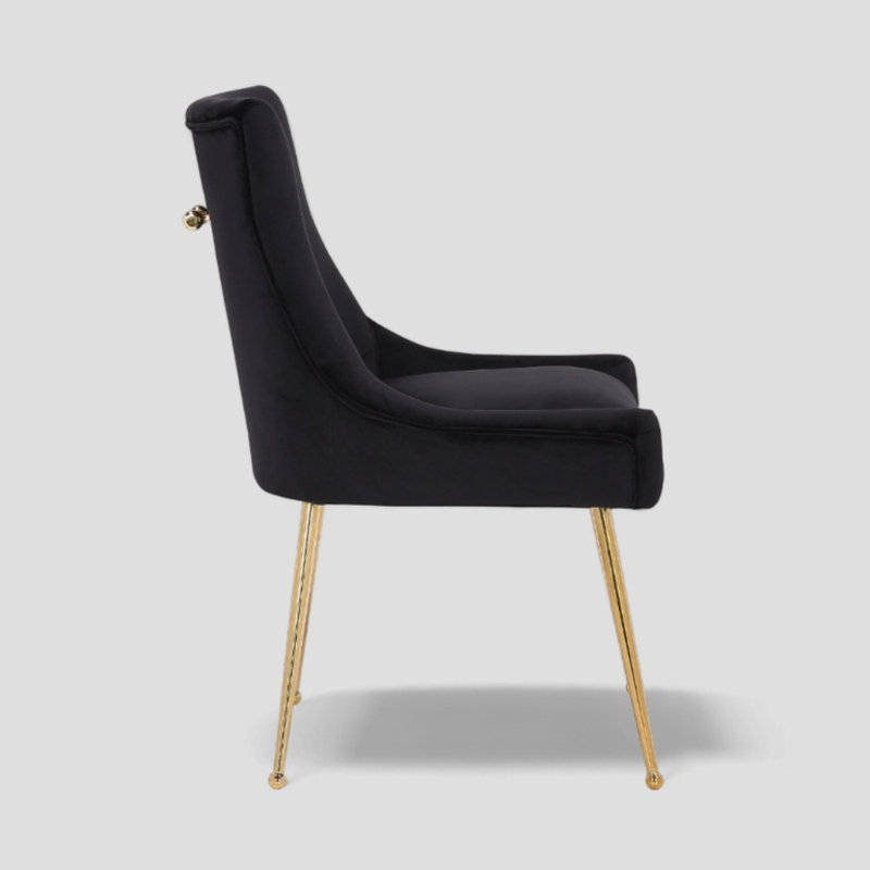 Chaise en velours Sheny, Velours noir