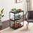 Tall End Side Table,30" Height Nightstand With 3-Tier Storage Shelf-1045587966
