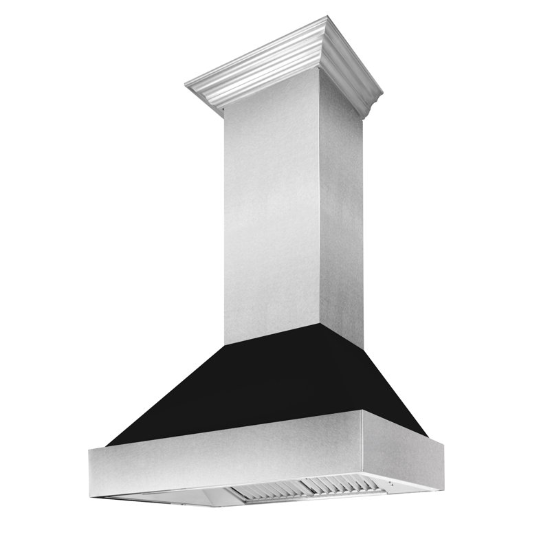 36" Fingerprint Resistant Stainless Steel Range Hood with Fingerprint Resistant Shell (8654SN-36), Black Matte