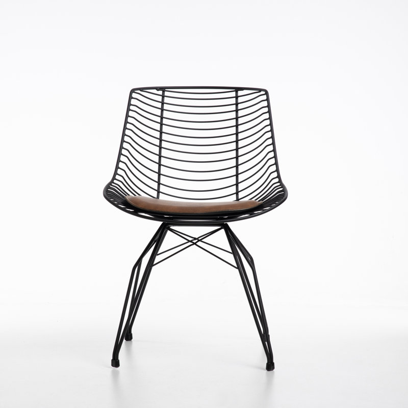 Chaise en métal Tiger, Cannelle, Noir