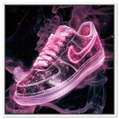 Fluorescent Fury Sneaker Canvas Sneaker Art Print by Art Remedy