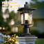 Lampadaire d'extérieur Dusk To Dawn, lampadaire imperméable noir, lampadaire en aluminium, lampadaire extérieur pour terrasse de jardin, patio, câblé, paquet de 1