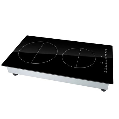 Surface de cuisson à induction, 12 po, 2 brûleurs, surface de cuisson magnétique intégrée de 3000 W, écran tactile DEL, 9 niveaux de chauffage, 220 à 240 V
