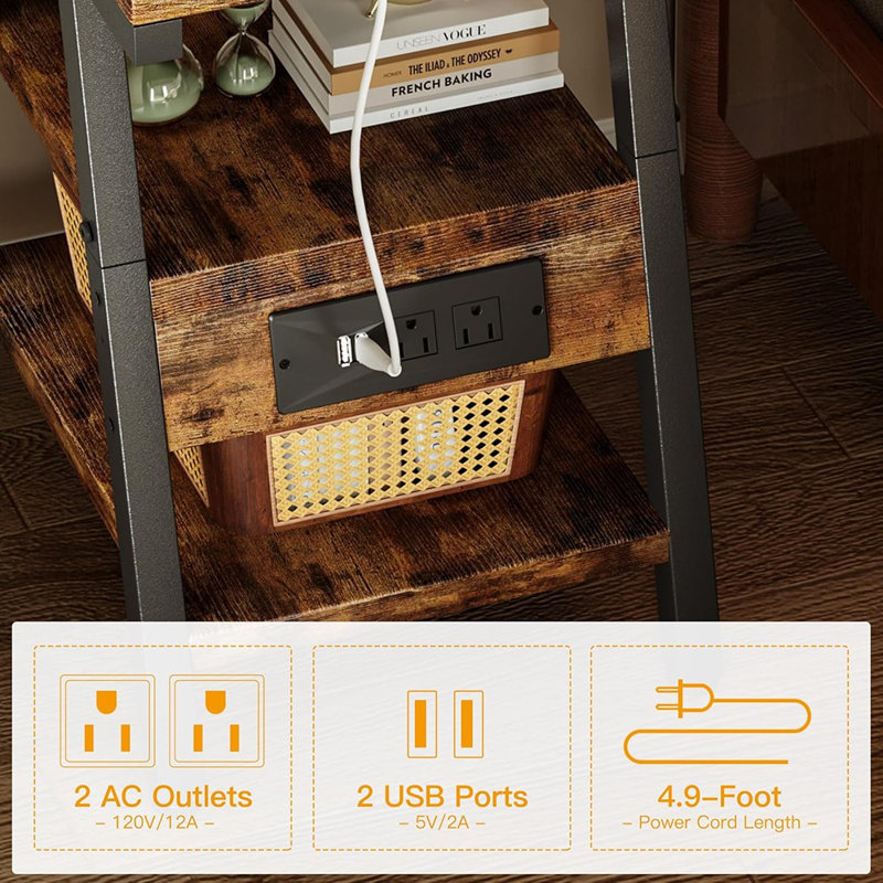 Table de bout avec station de charge, petites tables d'appoint avec 7 ...