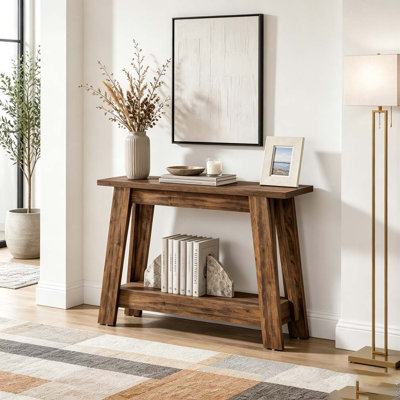 Rustic Console Table,2-Tier Entryway Table,Narrow Sofa Table