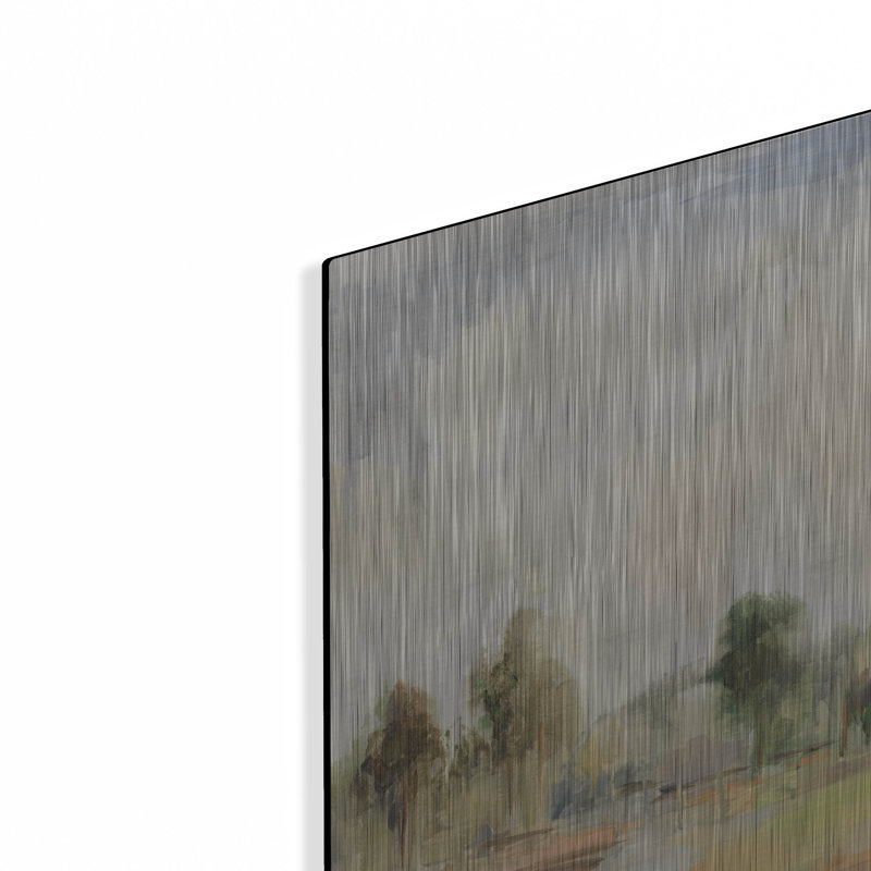 Art mural en métal luxueux «Light Summer Rain 2» par Silvia Vassileva, 12 po x 16 po