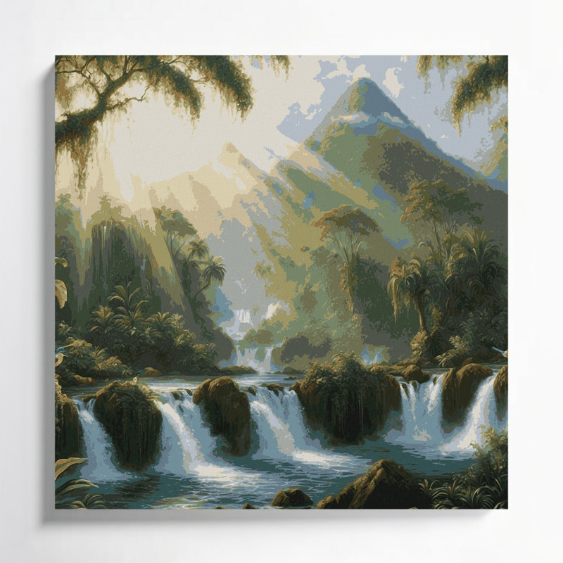 Art mural sur toile, villes, Dominica, vert, H 8 po x l 8 po