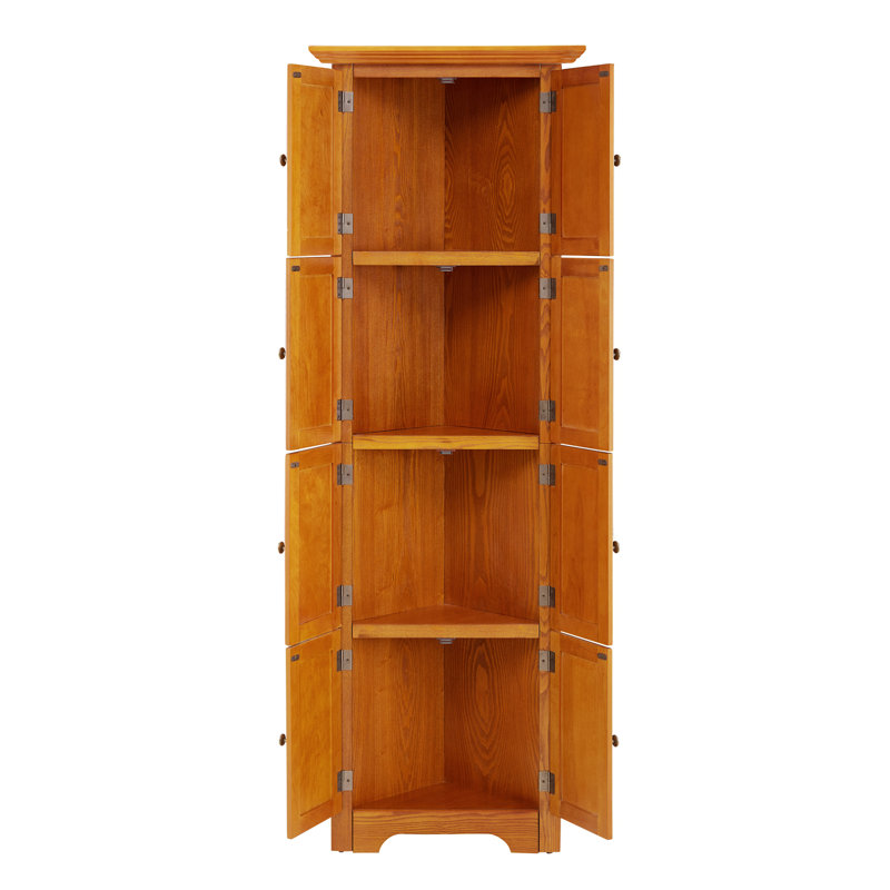 Armoire décorative, armoire de rangement d'angle avec tablettes