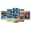 Lakan - art mural patriotiste américain - décoration murale moderne 5 pièces