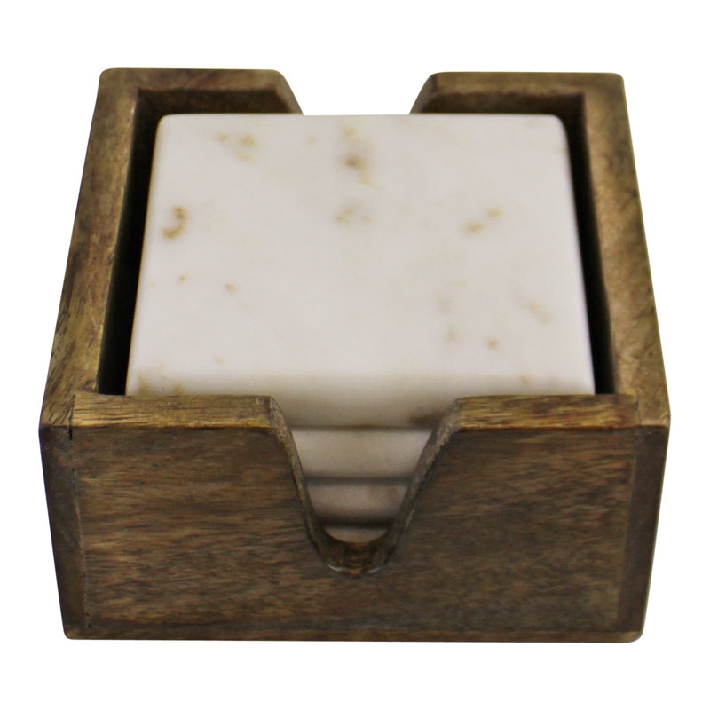 Marble Square 4 Piece Coaster Set