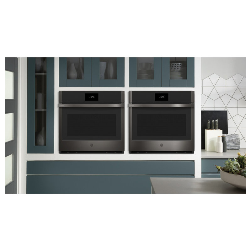 29.75" Self-Cleaning Convection Electric Single Wall Oven with Air Fry Capabilities, Black Stainless