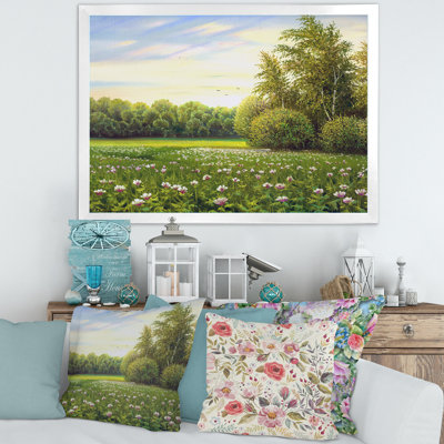 " Spring Trees By The Meadows " Painting Print