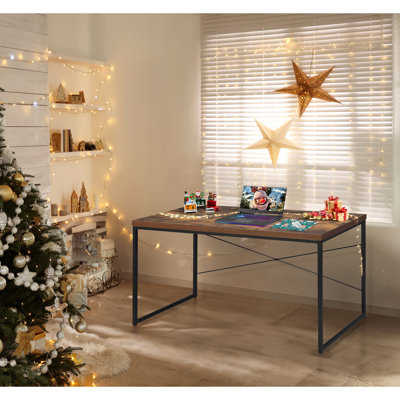Bureau en chêne patiné avec pattes noires