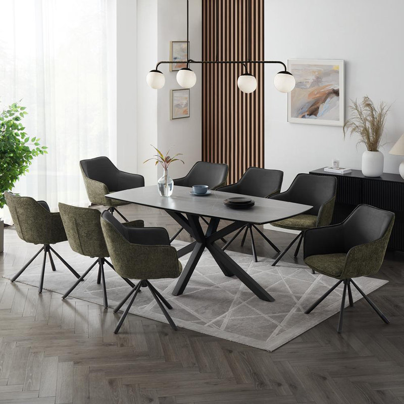 Deanie 8 - Person Dining Set, Green/Gray