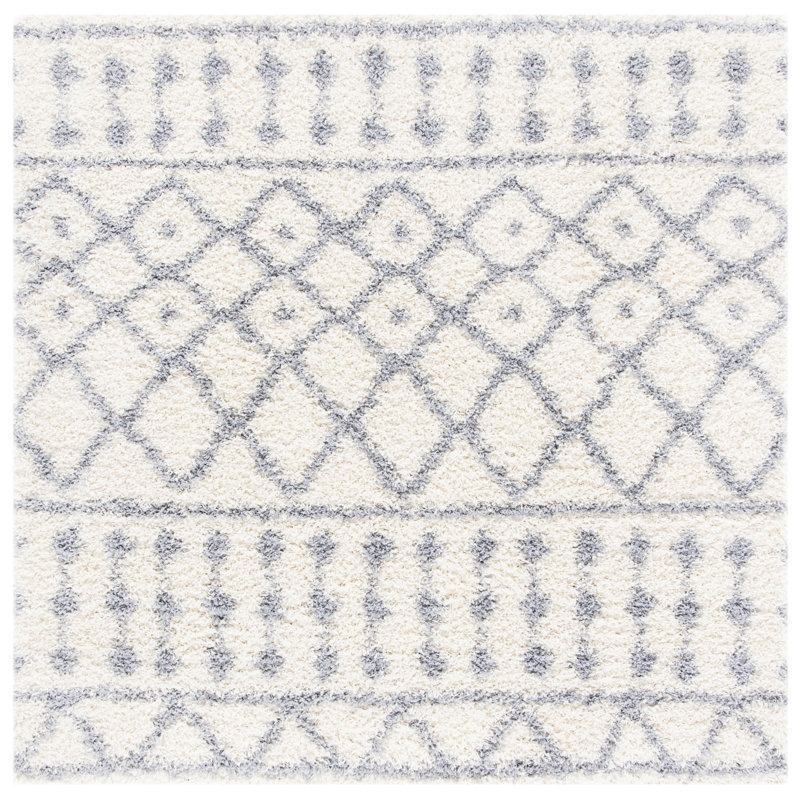 Minna Shag 600 Performance Geometric Rug, Square 6'7"