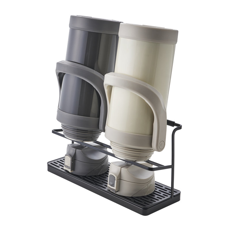White Metal Compact Countertop Bottle Drying Rack