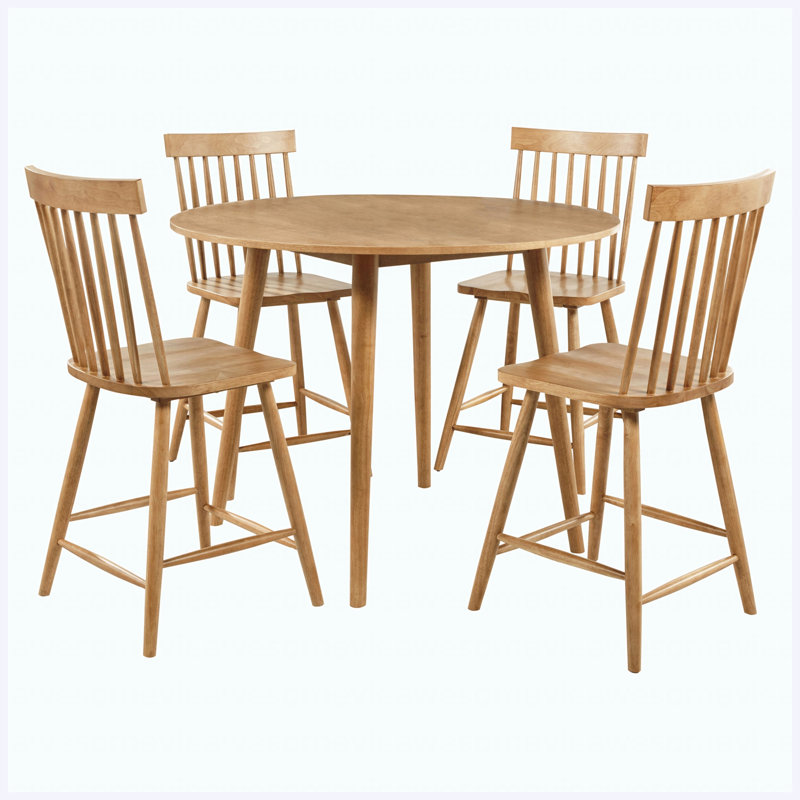 Light ash 5-piece counter height dining set