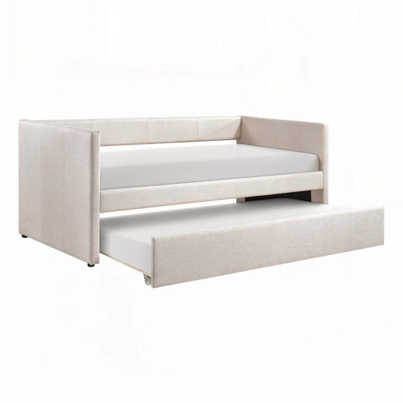 Lit de jour rembourré avec cadre en bois Upholstery, Beige
