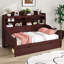 Lit de jour simple avec tiroirs de rangement, lit de jour simple en bois avec tête de lit et étagères, lit de jour d'inspiration rétro-1535404493
